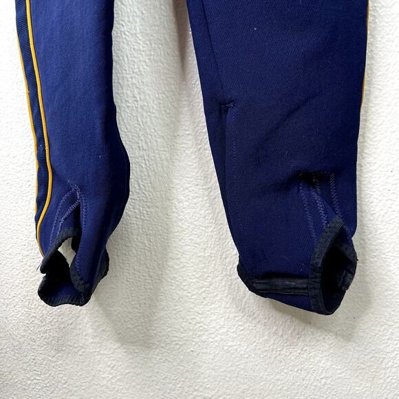 Vintage White Stag Sleeveless Jumpsuit Navy Blue Gold Stirrup Ski Suit XS - Picture 4 of 6